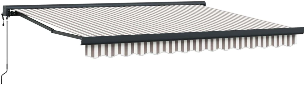 Ištraukiama markizė Šviesiai pilka ir balta. 450 × 300 cm