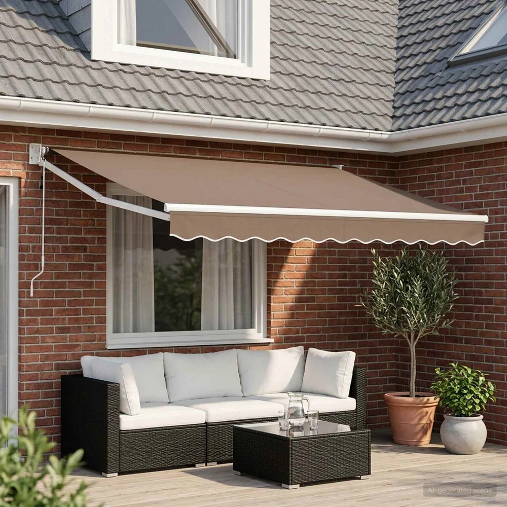 Ištraukiama markizė Taupe 2,5 x 2 m Poliesteris ir Metalas