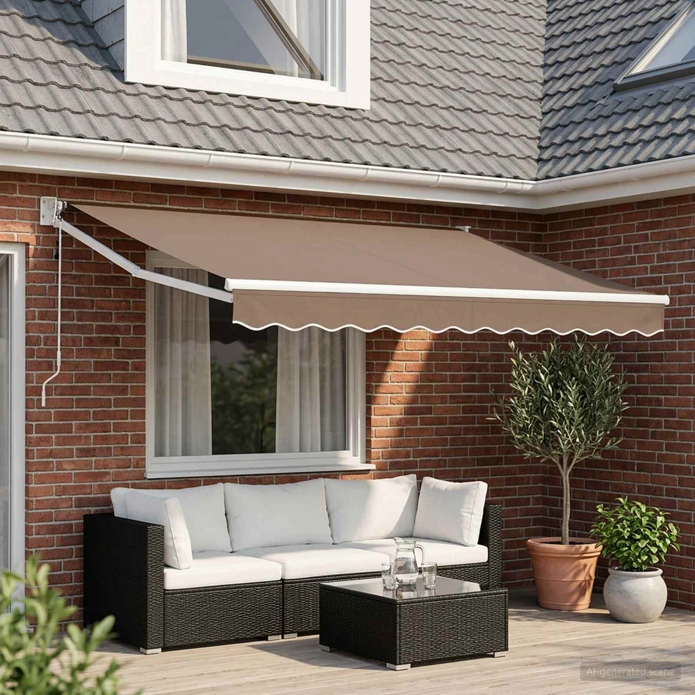 Ištraukiama markizė Taupe 3,5 x 2 m Poliesteris ir Metalas