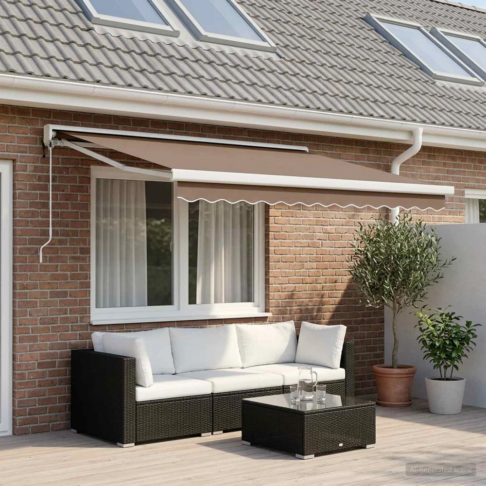 Ištraukiama markizė Taupe 350 x 250 cm Audinys ir metalas
