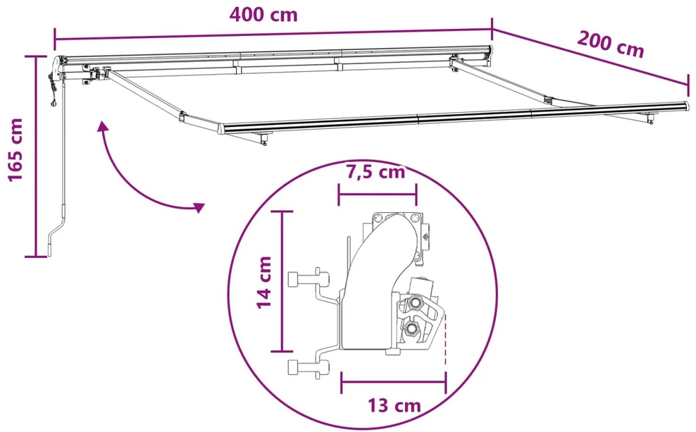 Ištraukiama markizė Taupe 4 x 2 m audinys