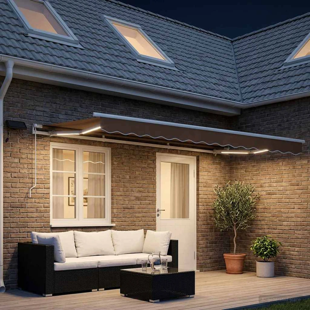 Ištraukiama markizė Taupe 400 × 350 cm Audinys ir aliuminis