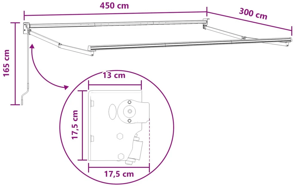 Ištraukiama markizė Taupe 4,5 × 3 m