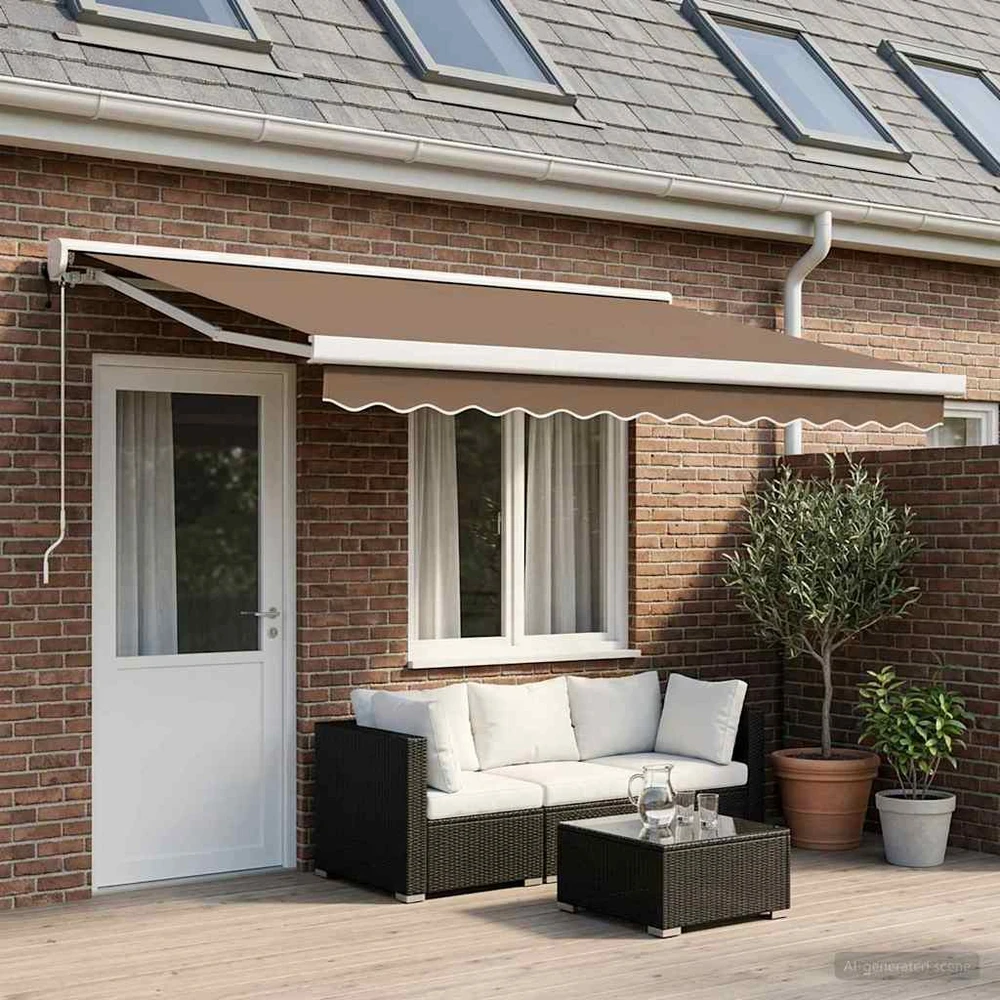 Ištraukiama markizė Taupe 450 × 300 cm Audinys ir metalas