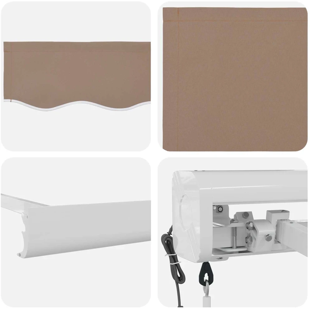 Ištraukiama markizė Taupe 450 × 300 cm Audinys ir metalas