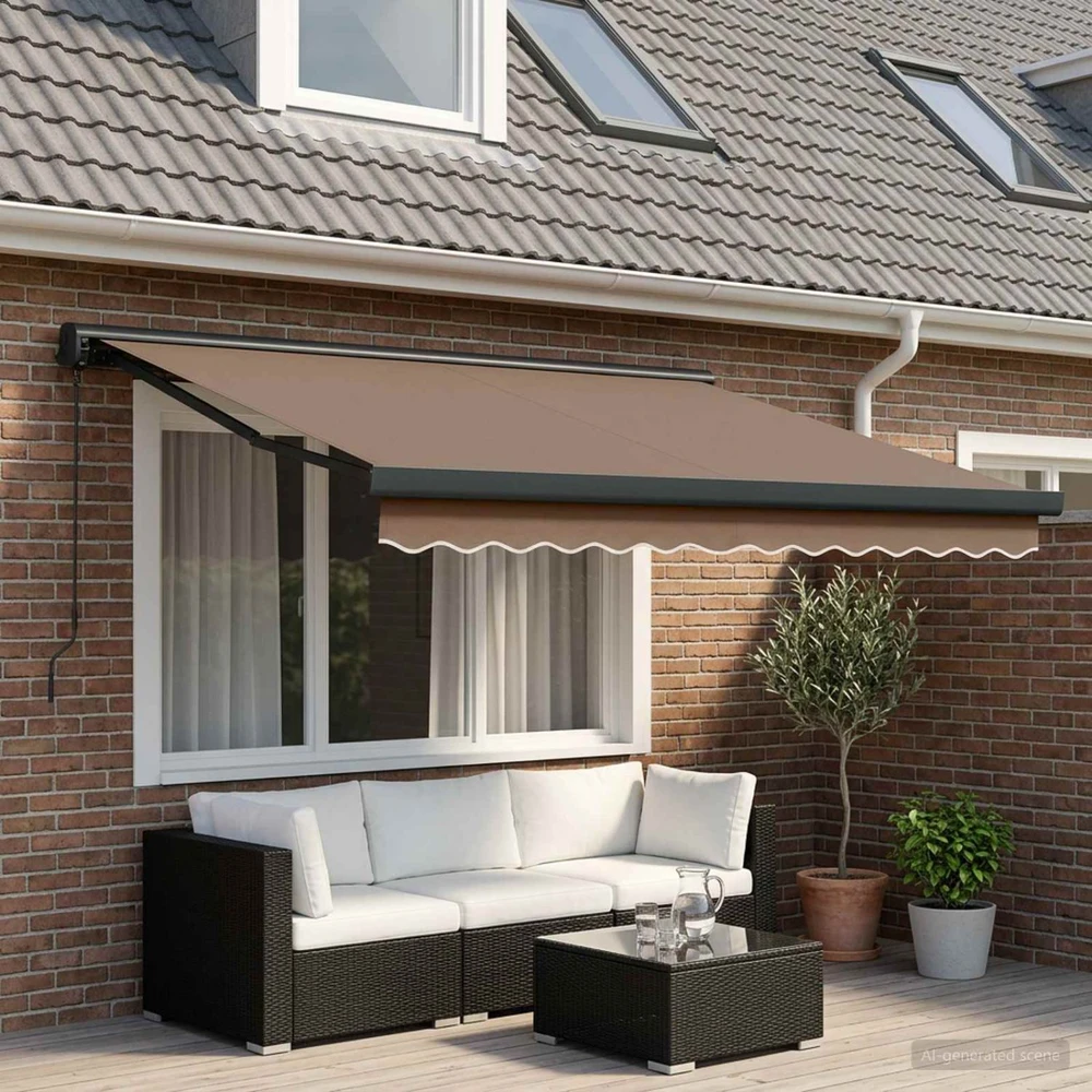 Ištraukiama markizė Taupe 450 × 300 cm Audinys ir metalas