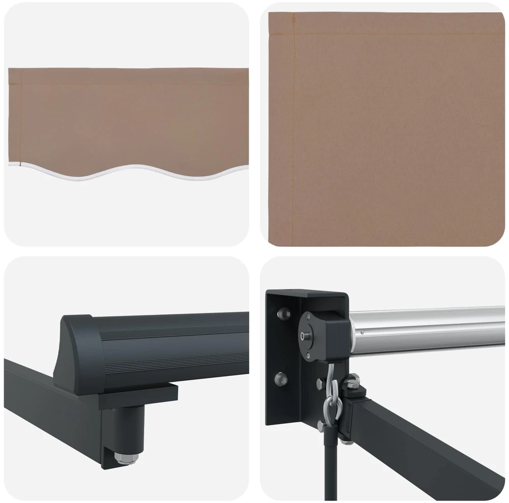 Ištraukiama markizė Taupe 5 x 3 m 100% Poliesteris ir Aliuminis