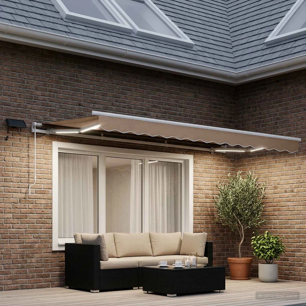 Ištraukiama markizė Taupe 500 × 350 cm Audinys ir aliuminis