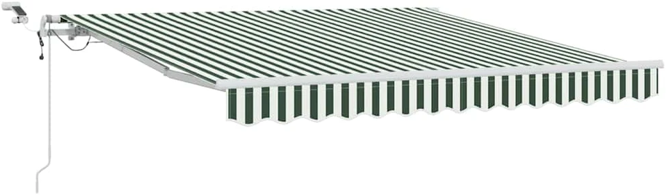 Ištraukiama markizė Žalia ir balta 350 x 250 cm Poliesteris