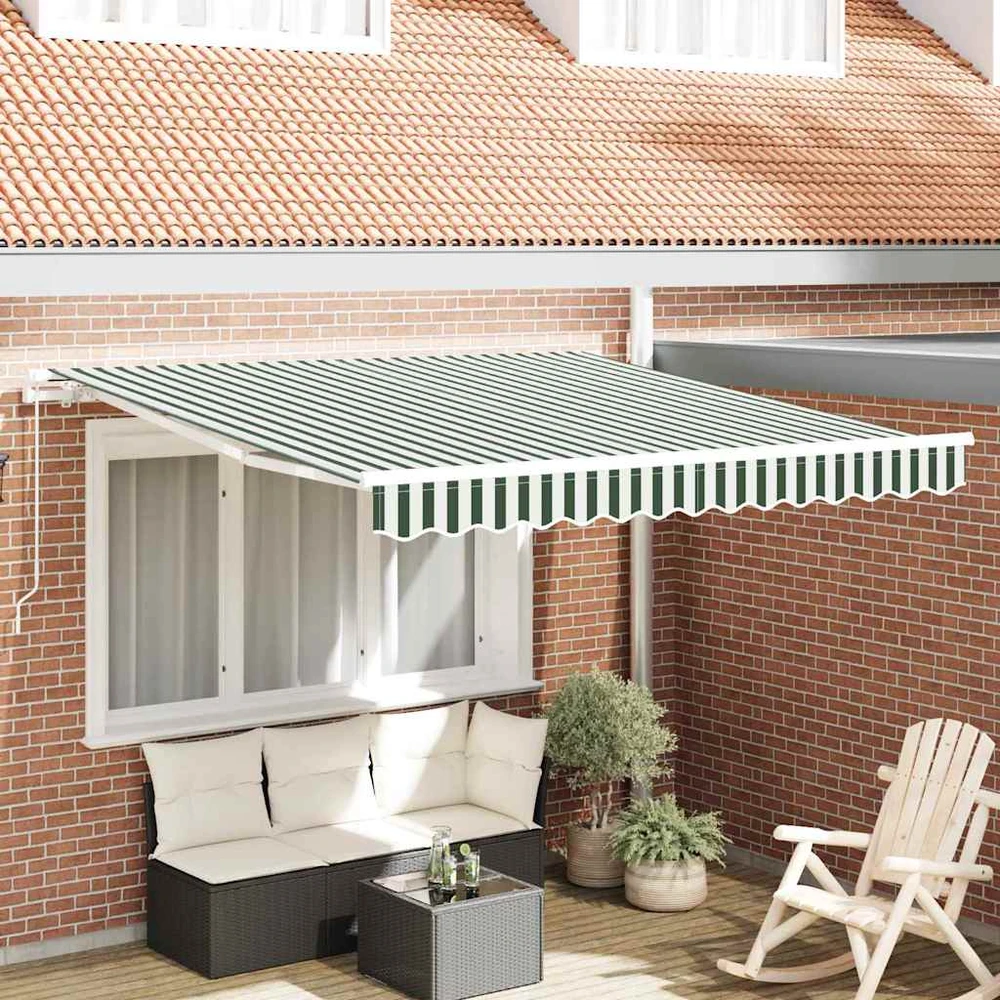 Ištraukiama markizė Žalia ir balta 350 x 250 cm
