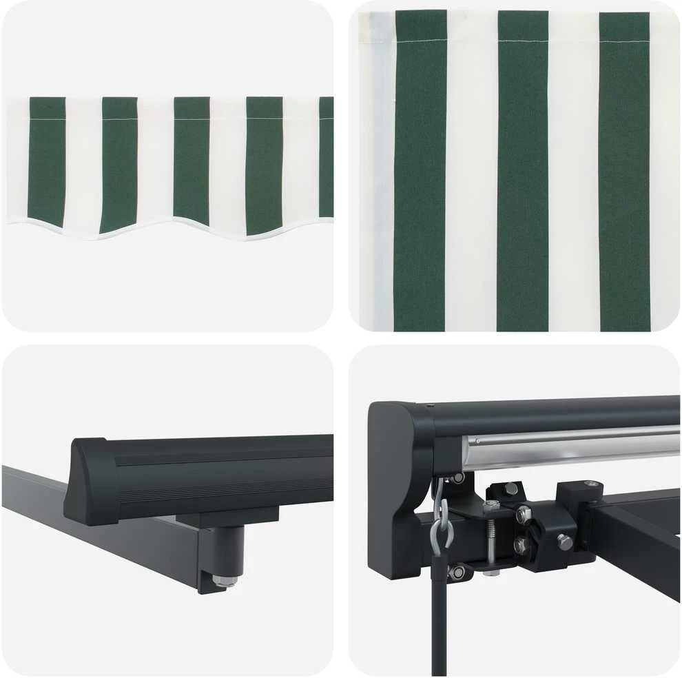 Markizės rėmas Žalia ir balta 350 x 250 cm