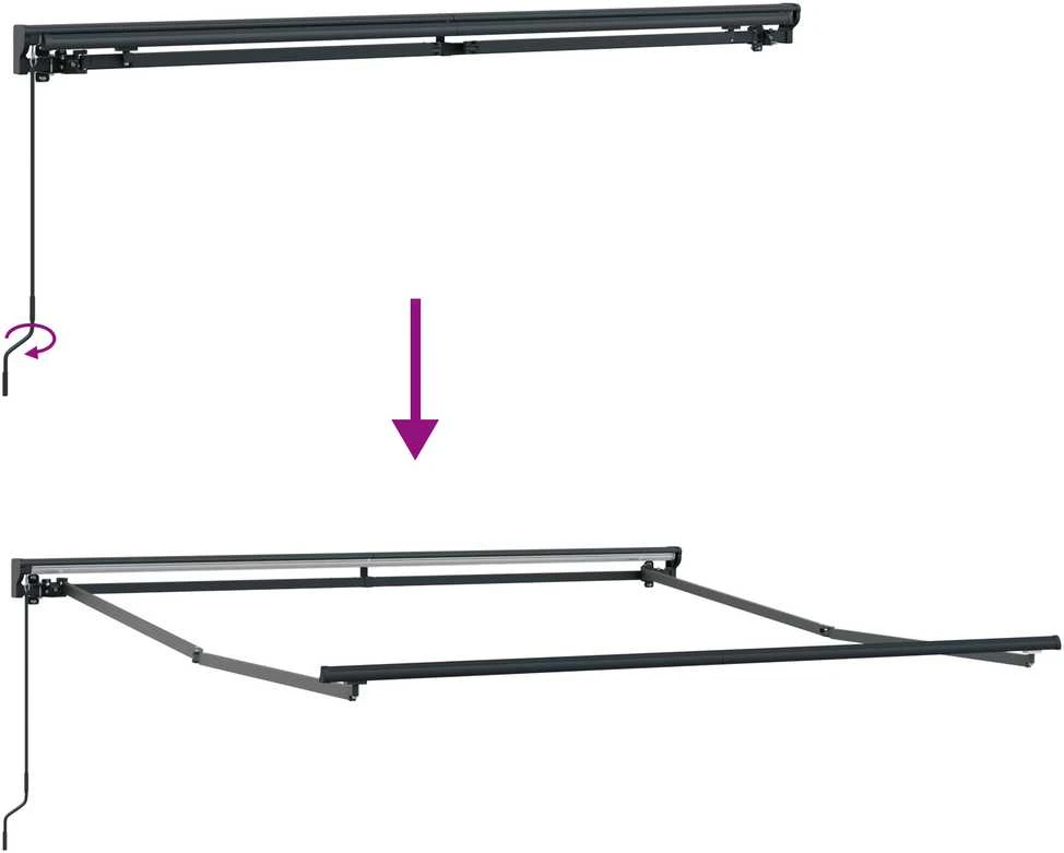 Markizės rėmas Žalia ir balta 350 x 250 cm