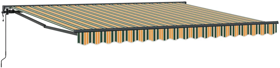 Ištraukiama markizė Žalia ir balta 400 × 350 cm Poliesteris