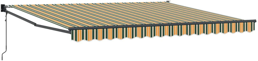 Ištraukiama markizė Žalia ir balta 400 × 350 cm Poliesteris