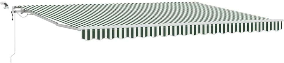 Ištraukiama markizė Žalia ir balta 450 × 300 cm Poliesteris