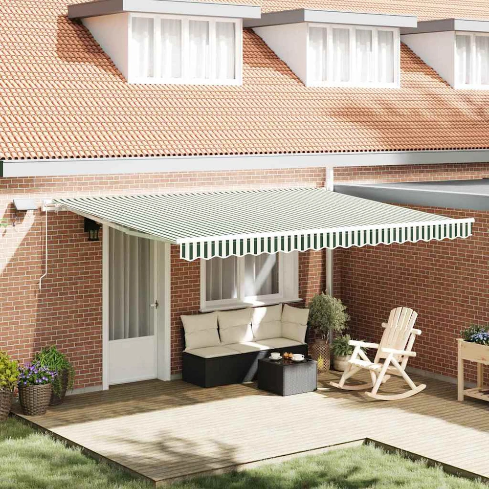 Ištraukiama markizė Žalia ir balta 450 × 300 cm
