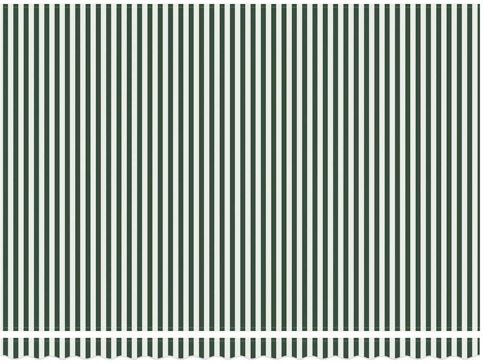 Ištraukiama markizė Žalia ir balta 450 × 300 cm Poliesteris