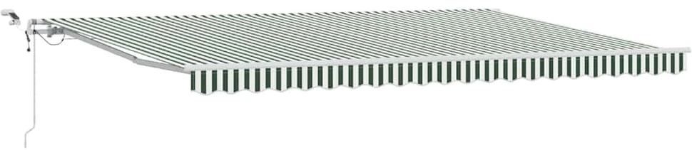 Ištraukiama markizė Žalia ir balta 500 × 300 cm Poliesteris
