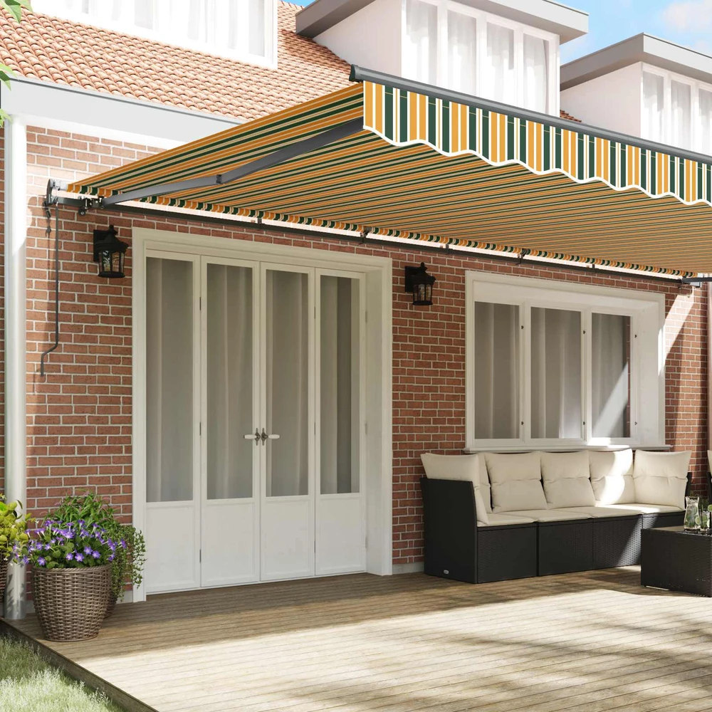 Ištraukiama markizė Žalia ir geltona 600 × 300 cm