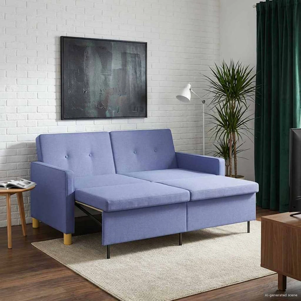 Ištraukiama sofa-lova Džinsinės mėlynos Audinys