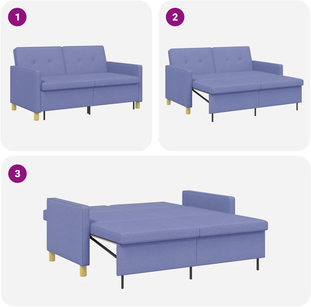 Ištraukiama sofa-lova Džinsinės mėlynos Audinys
