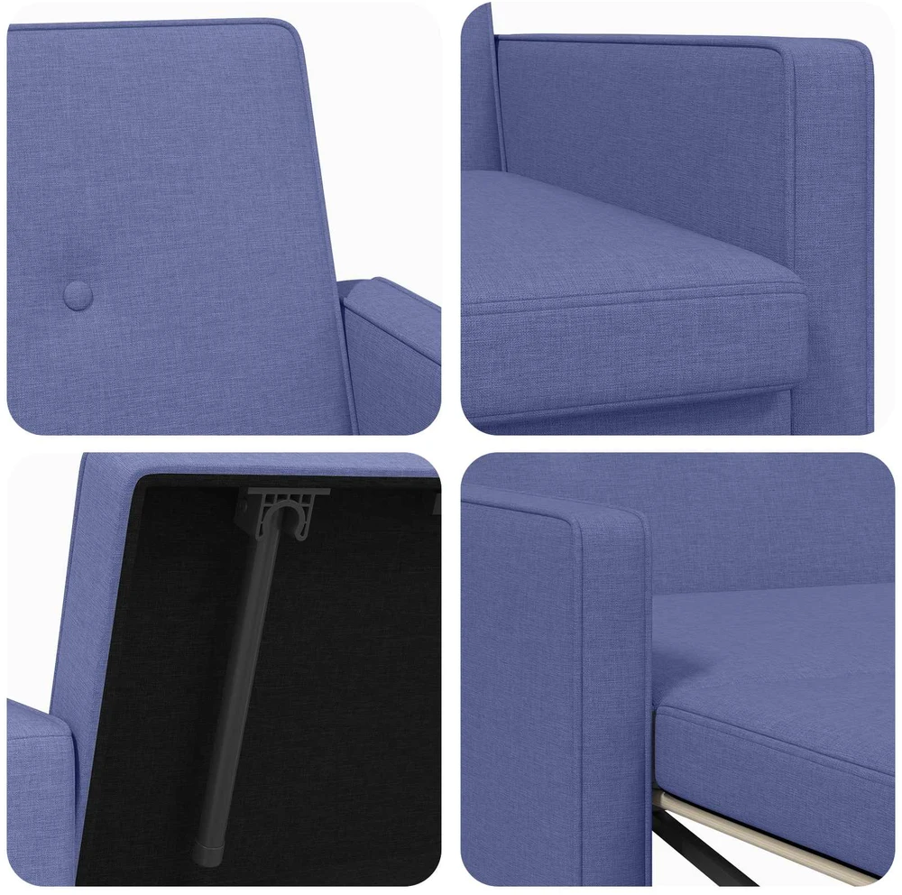 Ištraukiama sofa-lova Džinsinės mėlynos Audinys