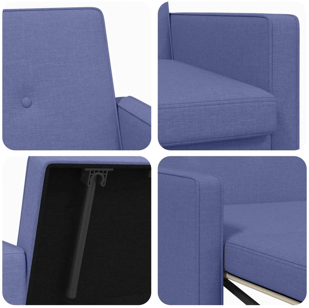 Ištraukiama sofa-lova Džinsinės mėlynos Audinys