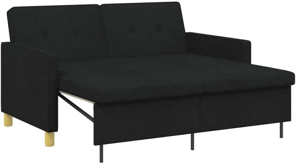 Ištraukiama sofa-lova Juoda Audinys
