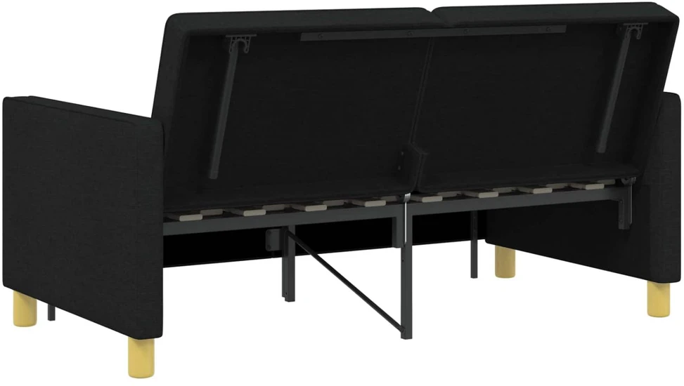 Ištraukiama sofa-lova Juoda Audinys