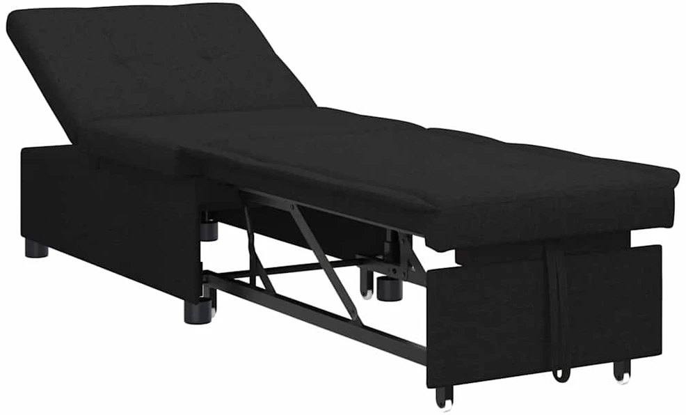 Ištraukiama sofa-lova Juodas 194 x 50 x 82 cm audinys