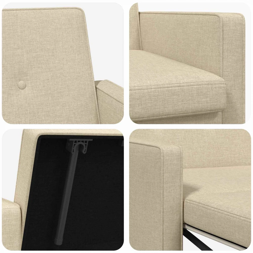 Ištraukiama sofa-lova Kreminė Audinys