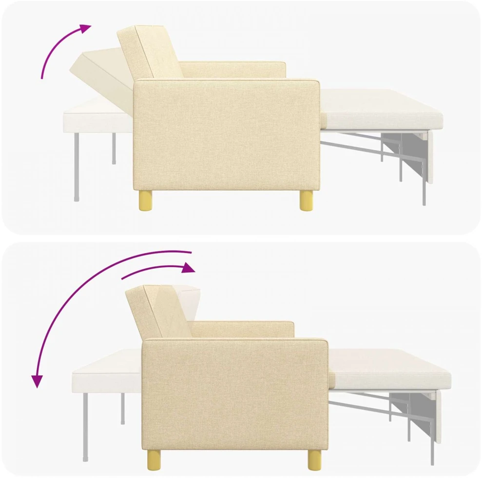 Ištraukiama sofa-lova Kreminė Audinys