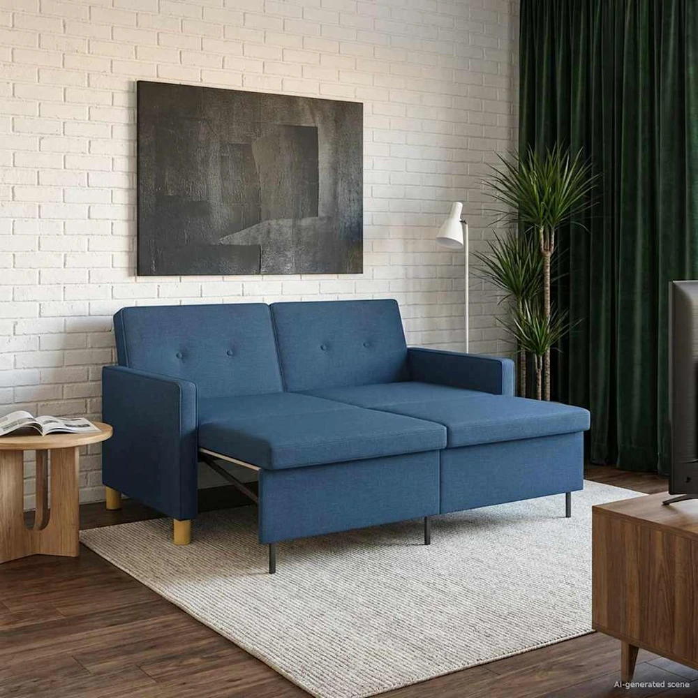 Ištraukiama sofa-lova Mėlyna Audinys