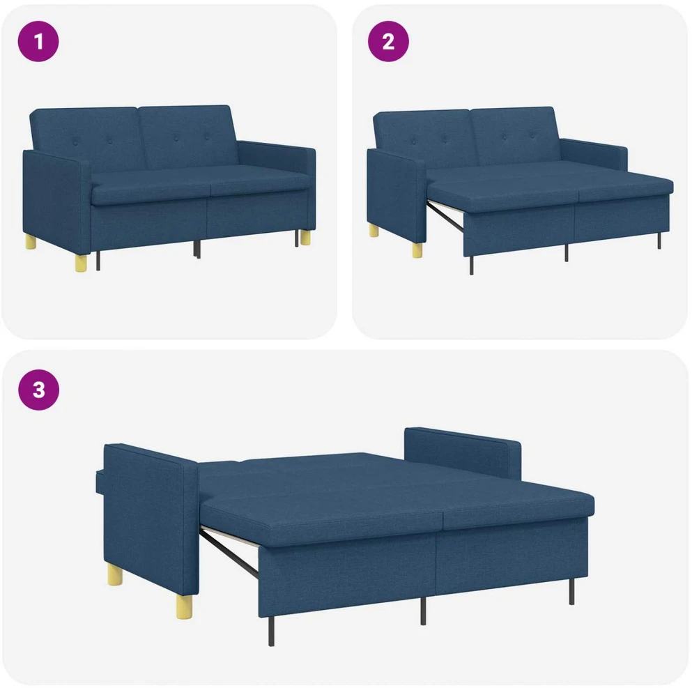 Ištraukiama sofa-lova Mėlyna Audinys
