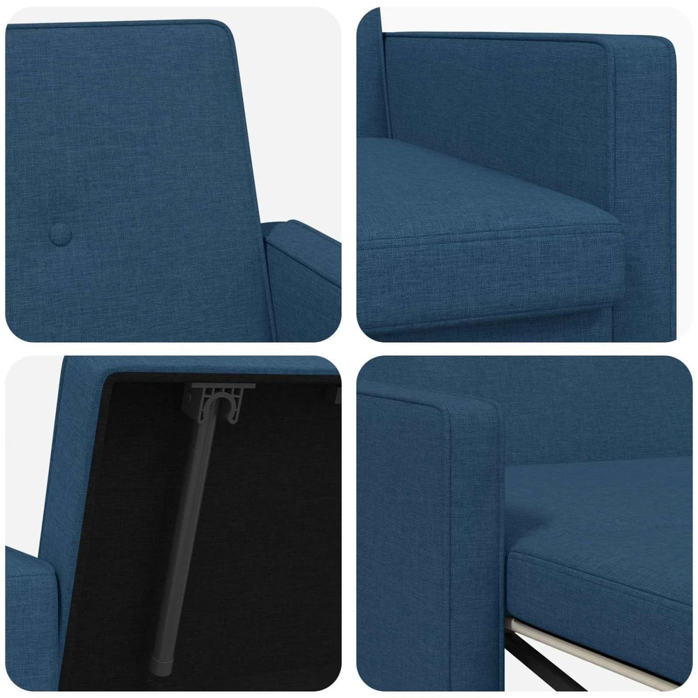 Ištraukiama sofa-lova Mėlyna Audinys