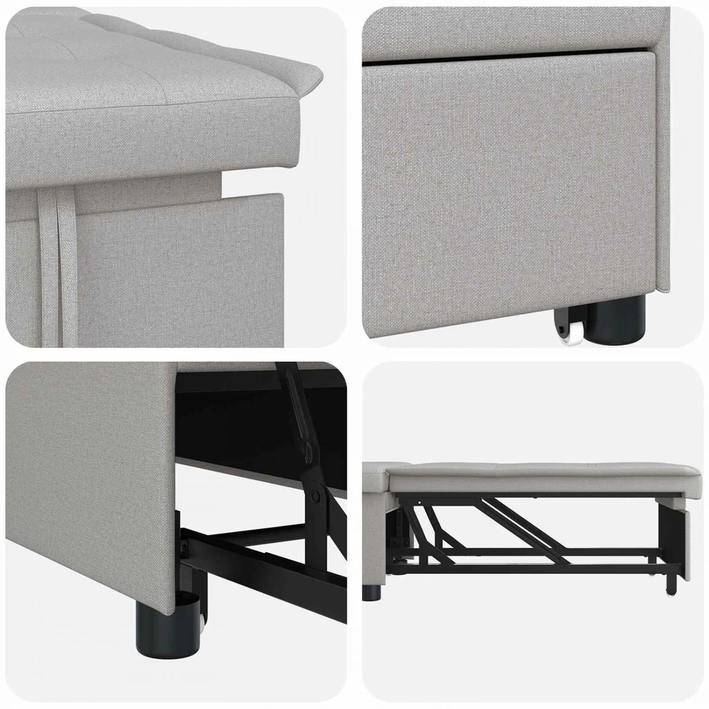 Ištraukiama sofa-lova Pilka 194 x 50 x 82 cm audinys