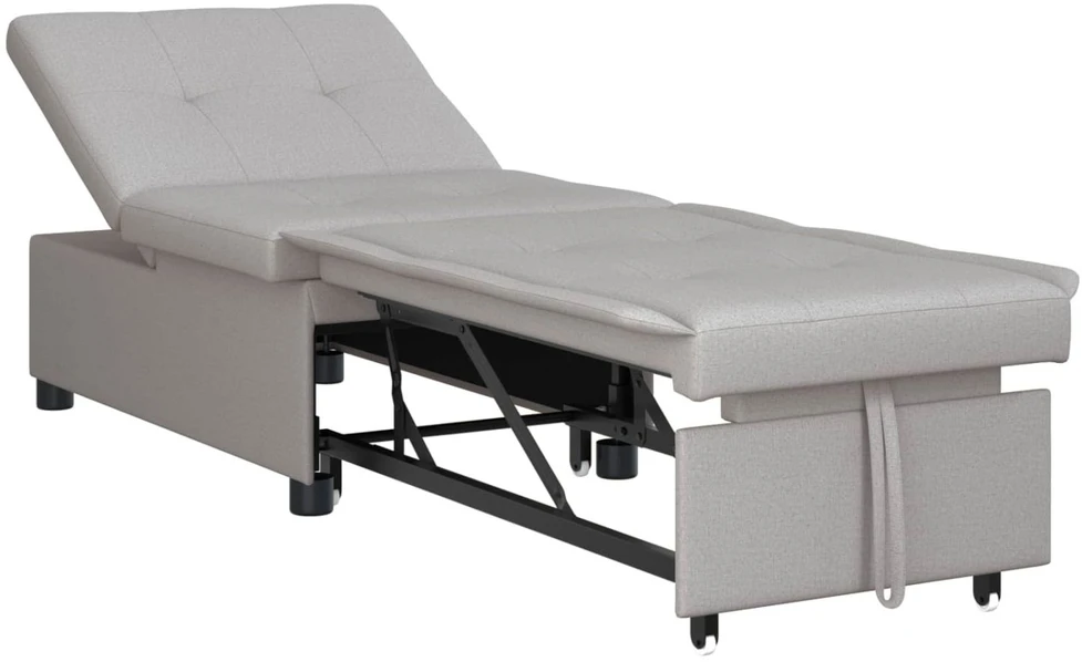 Ištraukiama sofa-lova Pilka 194 x 50 x 82 cm audinys