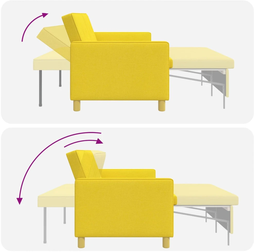Ištraukiama sofa-lova Šviesi geltona 154 x 94,5 x 80,5 cm