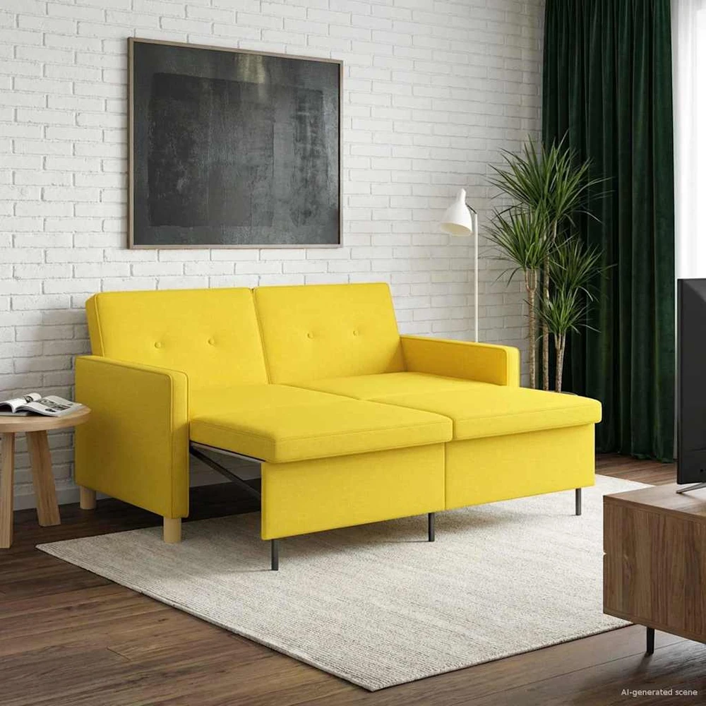 Ištraukiama sofa-lova Šviesi geltona 154 x 94,5 x 80,5 cm