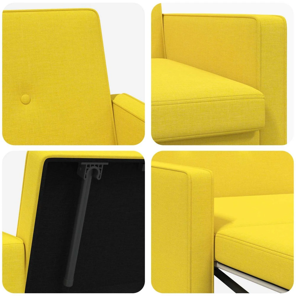 Ištraukiama sofa-lova Šviesi geltona 154 x 94,5 x 80,5 cm