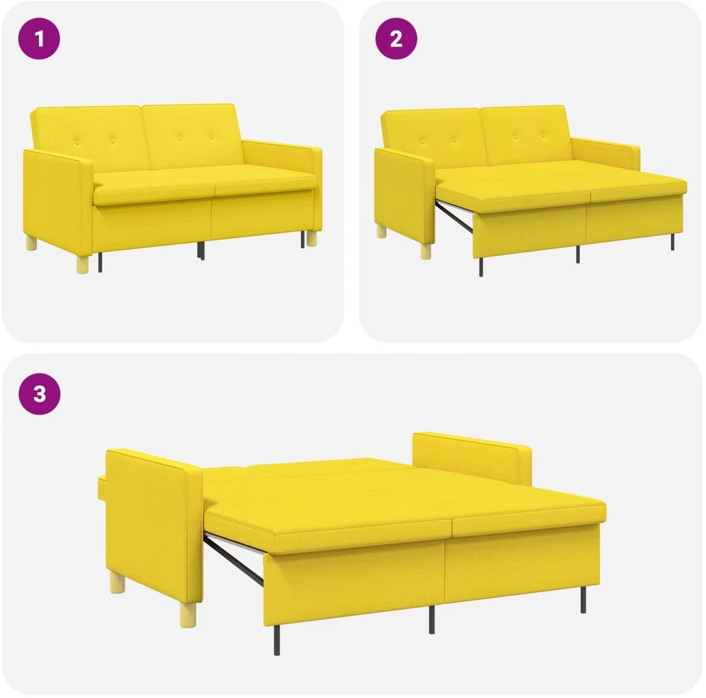 Ištraukiama sofa-lova Šviesi geltona 154 x 94,5 x 80,5 cm