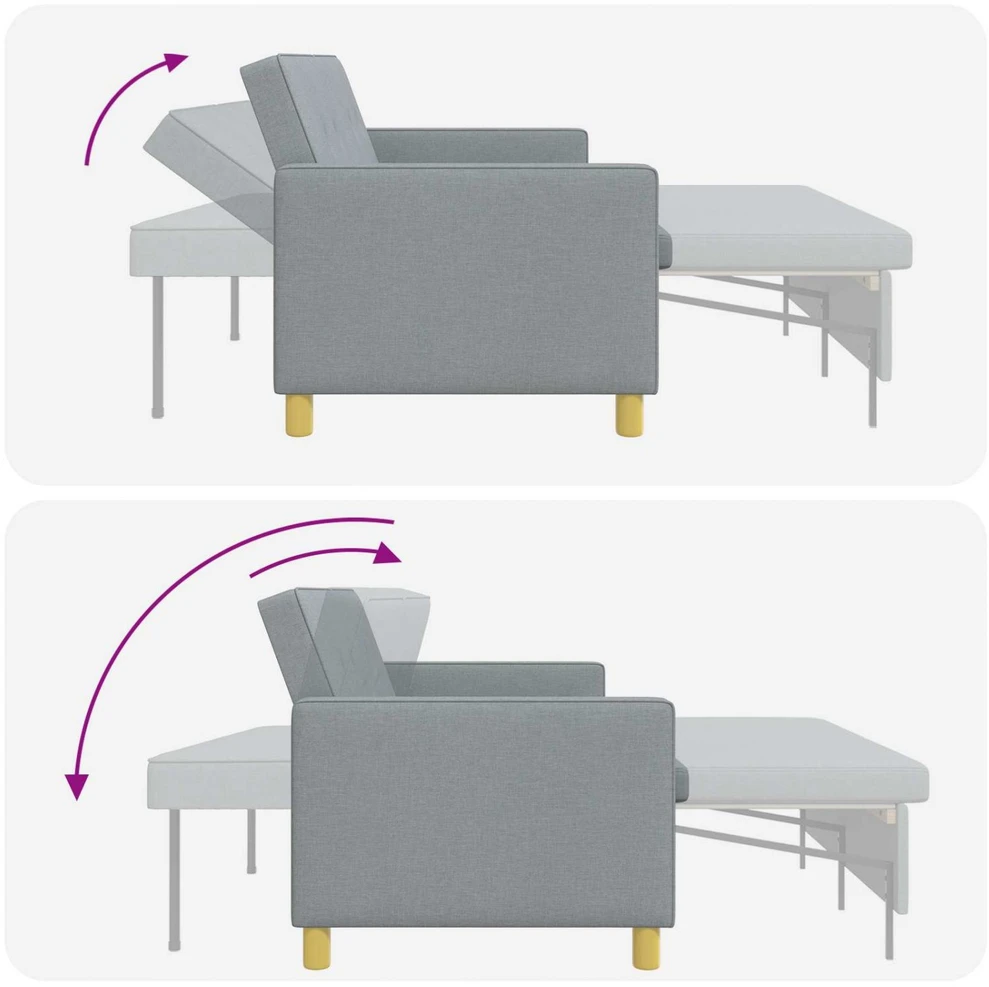 Ištraukiama sofa-lova Šviesiai pilka 154 x 94,5 x 80,5 cm