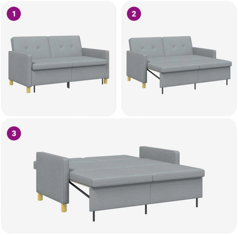 Ištraukiama sofa-lova Šviesiai pilka 154 x 94,5 x 80,5 cm
