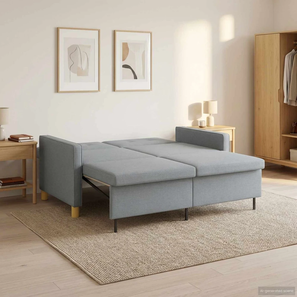 Ištraukiama sofa-lova Šviesiai pilka 154 x 94,5 x 80,5 cm