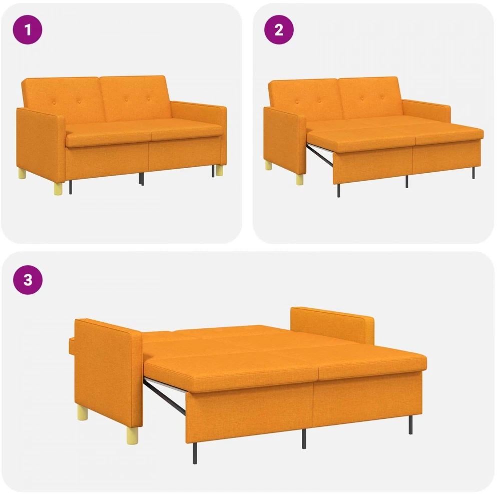 Ištraukiama sofa-lova Tamsiai geltona Audinys