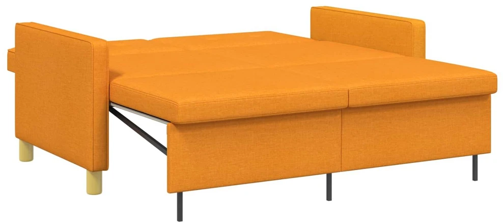 Ištraukiama sofa-lova Tamsiai geltona Audinys