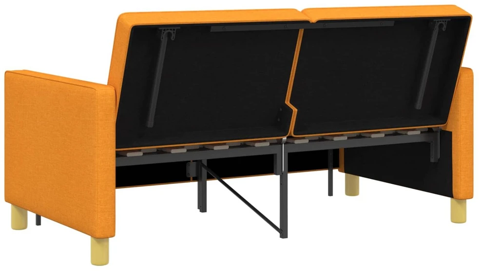 Ištraukiama sofa-lova Tamsiai geltona Audinys