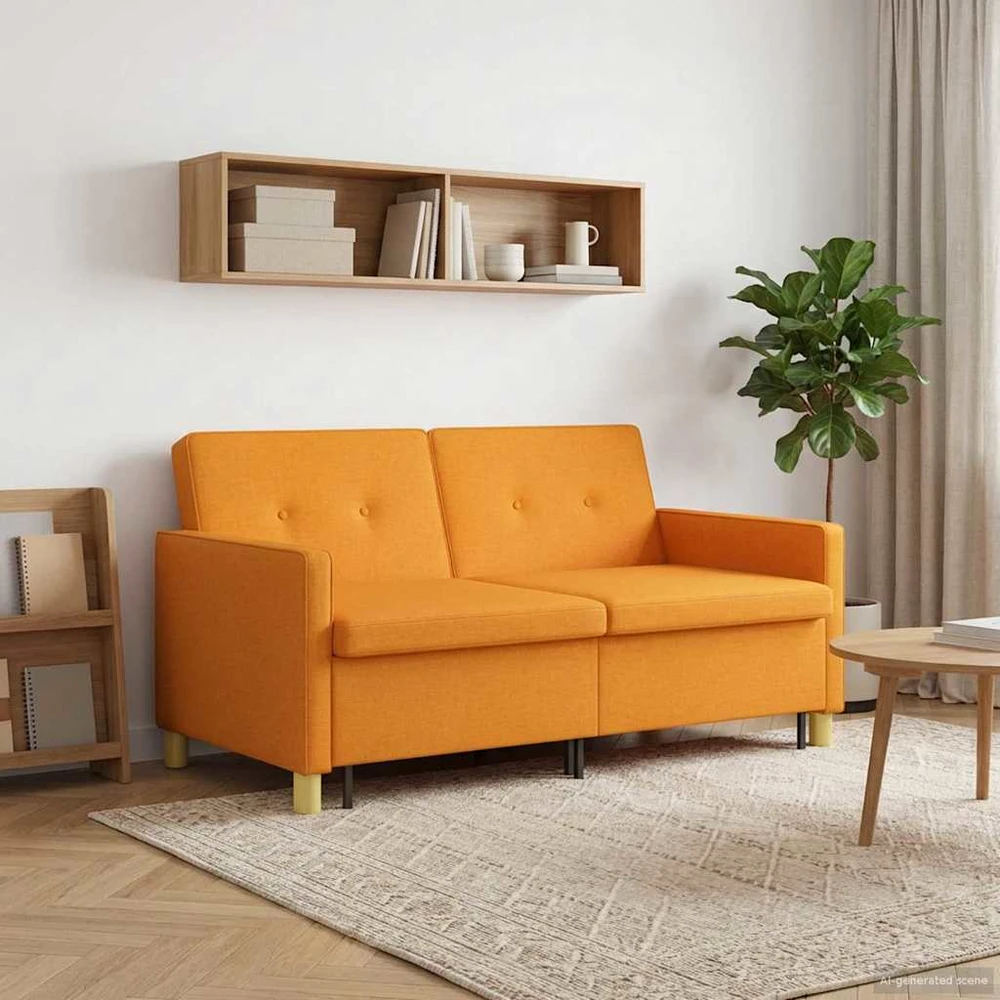 Ištraukiama sofa-lova Tamsiai geltona Audinys