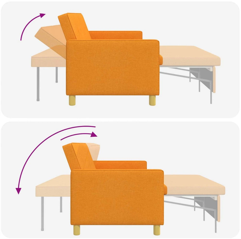 Ištraukiama sofa-lova Tamsiai geltona Audinys