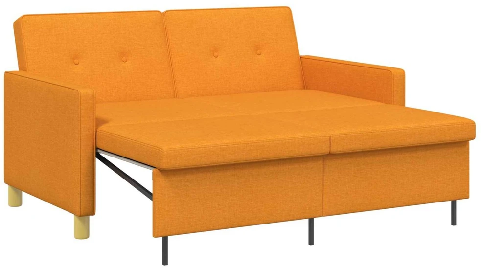 Ištraukiama sofa-lova Tamsiai geltona Audinys